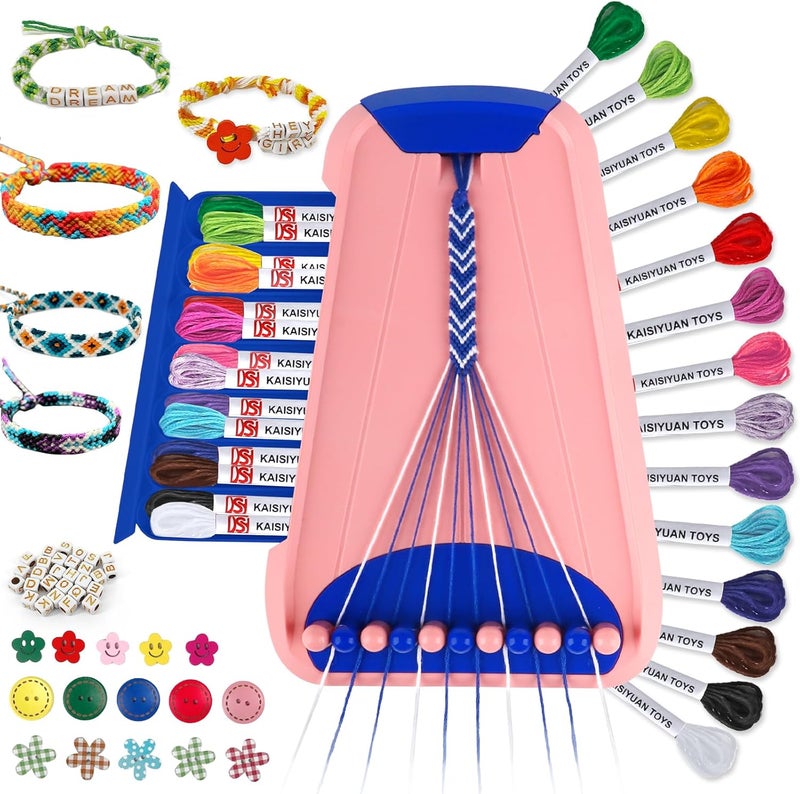 Maynacs Arts and Crafts for Kids Ages 8-12,Friendship Bracelet Making Kit for Girl,Kids Jewelry Making Kit with 28 Pre-Cut Threads,Christmas Birthday Gifts for Ages 6 7 8 9 10 11 12 Year Old Dark Blue - Image 1
